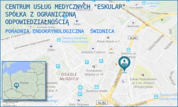 PORADNIA ENDOKRYNOLOGICZNA - CENTRUM USŁUG MEDYCZNYCH "ESKULAP" SPÓŁKA Z OGRANICZONĄ ODPOWIEDZIALNOŚCIĄ - UL. LUDWIKA ZAMENHOFA 47,  ŚWIDNICA