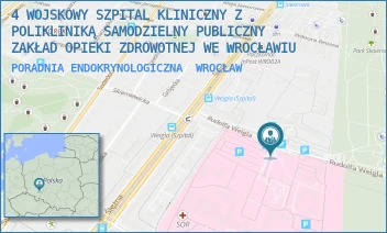 PORADNIA ENDOKRYNOLOGICZNA - 4 WOJSKOWY SZPITAL KLINICZNY Z POLIKLINIKĄ SAMODZIELNY PUBLICZNY ZAKŁAD OPIEKI ZDROWOTNEJ WE WROCŁAWIU - UL. RUDOLFA WEIGLA 5,  WROCŁAW
