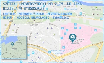 CENTRUM INTERWENCYJNEGO LECZENIA UDARÓW MÓZGU - ODDZIAŁ NEUROLOGII - SZPITAL UNIWERSYTECKI NR 2 IM. DR JANA BIZIELA W BYDGOSZCZY - UJEJSKIEGO 75,  BYDGOSZCZ