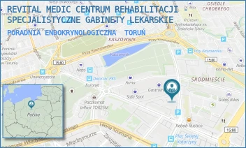 PORADNIA ENDOKRYNOLOGICZNA - REVITAL MEDIC CENTRUM REHABILITACJI - SPECJALISTYCZNE GABINETY LEKARSKIE - INŻ. ARCH. KAZIMIERZA GREGORKIEWICZA 3,  TORUŃ