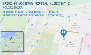 KLINIKA CHORÓB WEWNĘTRZNYCH - ODDZIAŁ KLINICZNY ENDOKRYNOLOGICZNY - SPZOZ 10 WOJSKOWY SZPITAL KLINICZNY Z POLIKLINIKĄ - POWSTAŃCÓW WARSZAWY 5,  BYDGOSZCZ