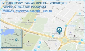 PORADNIA ENDOKRYNOLOGICZNA - NIEPUBLICZNY ZAKŁAD OPIEKI  ZDROWOTNEJ FARMED STANISŁAW PODGÓRSKI - KORYZNOWEJ 2G,  LUBLIN