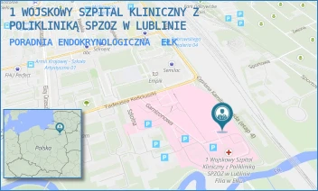 PORADNIA ENDOKRYNOLOGICZNA - 1 WOJSKOWY SZPITAL KLINICZNY  Z POLIKLINIKĄ SAMODZIELNY PUBLICZNY ZAKŁAD OPIEKI ZDROWOTNEJ W LUBLINIE - TADEUSZA KOŚCIUSZKI 30,  EŁK