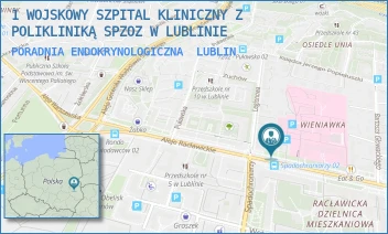 PORADNIA ENDOKRYNOLOGICZNA - 1 WOJSKOWY SZPITAL KLINICZNY Z POLIKLINIKĄ SPZOZ W LUBLINIE - AL. RACŁAWICKIE 23,  LUBLIN