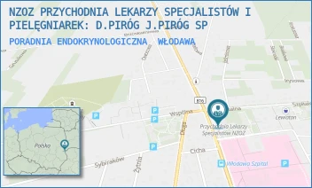 PORADNIA ENDOKRYNOLOGICZNA - NZOZ PRZYCHODNIA LEKARZY SPECJALISTÓW I PIELĘGNIAREK: K. JANKOWSKI I PARTNERZY. SPÓŁKA PARTNERSKA - AL. J. PIŁSUDSKIEGO 66,  WŁODAWA