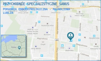 PORADNIA ENDOKRYNOLOGICZNA - MAGNOLIOWA - PRZYCHODNIE SPECJALISTYCZNE SANUS - MAGNOLIOWA 2,  LUBLIN