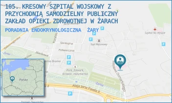 PORADNIA ENDOKRYNOLOGICZNA - 105. KRESOWY SZPITAL WOJSKOWY Z PRZYCHODNIĄ SAMODZIELNY PUBLICZNY ZAKŁAD OPIEKI ZDROWOTNEJ W ŻARACH - UL. DOMAŃSKIEGO 2,  ŻARY