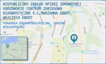 PORADNIA ENDOKRYNOLOGICZNA - NIEPUBLICZNY ZAKŁAD OPIEKI ZDROWOTNEJ GORZOWSKIE CENTRUM ZABIEGOWO DIAGNOSTYCZNE S.C.MARZANNA EBERT, WOJCIECH EBERT - UL. KARD. STEFANA WYSZYŃSKIEGO 155,  GORZÓW WIELKOPOLSKI