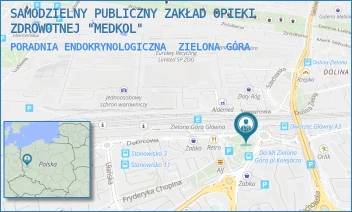 PORADNIA ENDOKRYNOLOGICZNA - SAMODZIELNY PUBLICZNY ZAKŁAD OPIEKI ZDROWOTNEJ "MEDKOL" - UL. PLAC KOLEJARZA 1,  ZIELONA GÓRA
