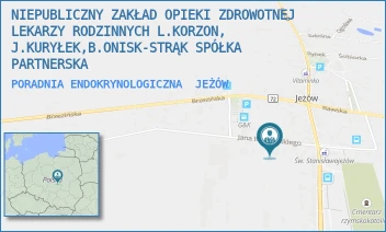 PORADNIA ENDOKRYNOLOGICZNA - NIEPUBLICZNY ZAKŁAD OPIEKI ZDROWOTNEJ LEKARZY RODZINNYCH L.KORZON, J.KURYŁEK,B.ONISK-STRĄK SPÓŁKA PARTNERSKA - UL. JANA SOBIESKIEGO 9,  JEŻÓW