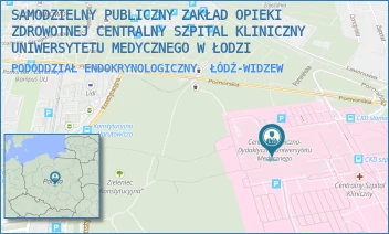 PODODDZIAŁ ENDOKRYNOLOGICZNY - SAMODZIELNY PUBLICZNY ZAKŁAD OPIEKI ZDROWOTNEJ CENTRALNY SZPITAL KLINICZNY UNIWERSYTETU MEDYCZNEGO W ŁODZI - UL. POMORSKA 251,  ŁÓDŹ-WIDZEW