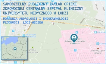 PORADNIA ANDROLOGII I ENDOKRYNOLOGII PŁODNOŚCI - SAMODZIELNY PUBLICZNY ZAKŁAD OPIEKI ZDROWOTNEJ CENTRALNY SZPITAL KLINICZNY UNIWERSYTETU MEDYCZNEGO W ŁODZI - UL. POMORSKA 251,  ŁÓDŹ-WIDZEW