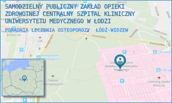 PORADNIA LECZENIA OSTEOPOROZY - SAMODZIELNY PUBLICZNY ZAKŁAD OPIEKI ZDROWOTNEJ CENTRALNY SZPITAL KLINICZNY UNIWERSYTETU MEDYCZNEGO W ŁODZI - UL. POMORSKA 251,  ŁÓDŹ-WIDZEW