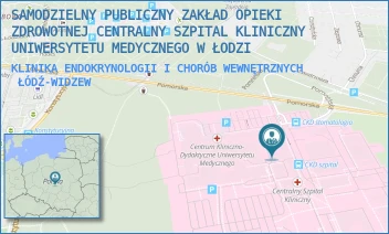 KLINIKA ENDOKRYNOLOGII I CHORÓB WEWNĘTRZNYCH - SAMODZIELNY PUBLICZNY ZAKŁAD OPIEKI ZDROWOTNEJ CENTRALNY SZPITAL KLINICZNY UNIWERSYTETU MEDYCZNEGO W ŁODZI - UL. POMORSKA 251,  ŁÓDŹ-WIDZEW