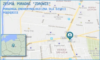 PORADNIA ENDOKRYNOLOGICZNA DLA DZIECI - ZESPÓŁ PORADNI "ZDROWIE" - UL. ZIELONA 2A,  PODDĘBICE