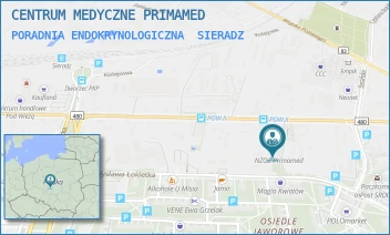 PORADNIA ENDOKRYNOLOGICZNA - CENTRUM MEDYCZNE PRIMAMED - UL. POLSKIEJ ORGANIZACJI WOJSKOWEJ 27A,  SIERADZ