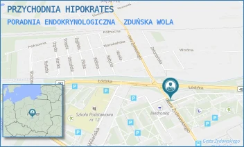 PORADNIA ENDOKRYNOLOGICZNA - PRZYCHODNIA HIPOKRATES - GETTA ŻYDOWSKIEGO 34,  ZDUŃSKA WOLA