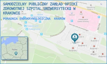 PORADNIA ENDOKRYNOLOGICZNA - SAMODZIELNY PUBLICZNY ZAKŁAD OPIEKI ZDROWOTNEJ SZPITAL UNIWERSYTECKI W KRAKOWIE - UL. MACIEJA JAKUBOWSKIEGO 2,  KRAKÓW