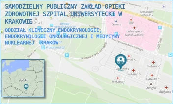 ODDZIAŁ KLINICZNY ENDOKRYNOLOGII, ENDOKRYNOLOGII ONKOLOGICZNEJ I MEDYCYNY NUKLEARNEJ - SAMODZIELNY PUBLICZNY ZAKŁAD OPIEKI ZDROWOTNEJ SZPITAL UNIWERSYTECKI W KRAKOWIE - UL. MACIEJA JAKUBOWSKIEGO 2,  KRAKÓW