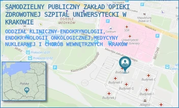 ODDZIAŁ KLINICZNY ENDOKRYNOLOGII, ENDOKRYNOLOGII ONKOLOGICZNEJ,MEDYCYNY NUKLEARNEJ I CHORÓB WEWNĘTRZNYCH - SAMODZIELNY PUBLICZNY ZAKŁAD OPIEKI ZDROWOTNEJ SZPITAL UNIWERSYTECKI W KRAKOWIE - UL. MACIEJA JAKUBOWSKIEGO 2,  KRAKÓW