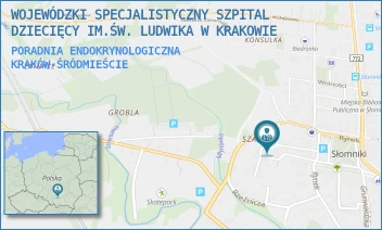 PORADNIA ENDOKRYNOLOGICZNA - WOJEWÓDZKI SPECJALISTYCZNY SZPITAL DZIECIĘCY IM.ŚW. LUDWIKA W KRAKOWIE - UL. STRZELECKA 2 - 2A,  KRAKÓW-ŚRÓDMIEŚCIE