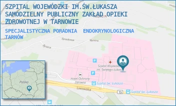 SPECJALISTYCZNA PORADNIA  ENDOKRYNOLOGICZNA - SZPITAL WOJEWÓDZKI IM.ŚW.ŁUKASZA SAMODZIELNY PUBLICZNY ZAKŁAD OPIEKI ZDROWOTNEJ W TARNOWIE - UL. LWOWSKA 178A,  TARNÓW