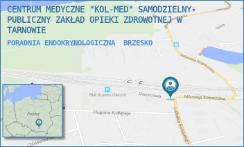 PORADNIA ENDOKRYNOLOGICZNA - CENTRUM MEDYCZNE "KOL-MED" SAMODZIELNY PUBLICZNY ZAKŁAD OPIEKI ZDROWOTNEJ W TARNOWIE - UL. DWORCOWA 1,  BRZESKO