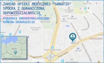 PORADNIA ENDOKRYNOLOGICZNA - ZAKŁAD OPIEKI MEDYCZNEJ "SANATIO" SPÓŁKA Z OGRANICZONĄ ODPOWIEDZIALNOŚCIĄ - AL. POKOJU 4,  KRAKÓW-ŚRÓDMIEŚCIE