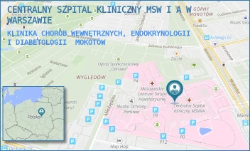 KLINIKA CHORÓB WEWNĘTRZNYCH, ENDOKRYNOLOGII I DIABETOLOGII - CENTRALNY SZPITAL KLINICZNY MSW I A W WARSZAWIE - WOŁOSKA 137,  MOKOTÓW