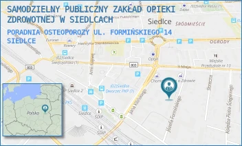 PORADNIA OSTEOPOROZY UL. FORMIŃSKIEGO 14 - SAMODZIELNY PUBLICZNY ZAKŁAD OPIEKI ZDROWOTNEJ W SIEDLCACH - FORMIŃSKIEGO 14,  SIEDLCE