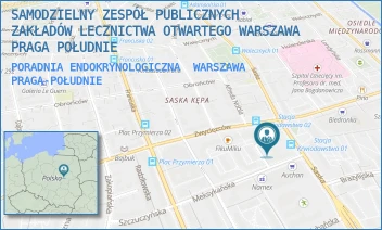 PORADNIA ENDOKRYNOLOGICZNA - SAMODZIELNY ZESPÓŁ PUBLICZNYCH ZAKŁADÓW LECZNICTWA OTWARTEGO WARSZAWA PRAGA POŁUDNIE - SASKA 61,  WARSZAWA PRAGA-POŁUDNIE