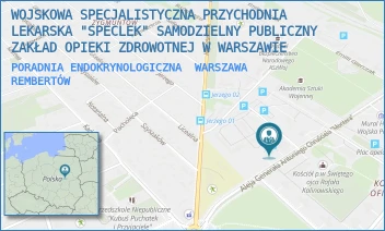 PORADNIA ENDOKRYNOLOGICZNA - WOJSKOWA SPECJALISTYCZNA PRZYCHODNIA LEKARSKA "SPECLEK" SAMODZIELNY PUBLICZNY ZAKŁAD OPIEKI ZDROWOTNEJ W WARSZAWIE - AL. GEN. CHRUSCIELA 103,  WARSZAWA REMBERTÓW