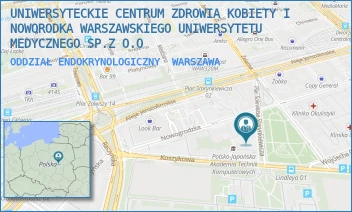 ODDZIAŁ ENDOKRYNOLOGICZNY - UNIWERSYTECKIE CENTRUM ZDROWIA KOBIETY I NOWORODKA WARSZAWSKIEGO UNIWERSYTETU MEDYCZNEGO SP.Z O.O - PL. SOKRATESA STARYNKIEWICZA 1/3,  WARSZAWA