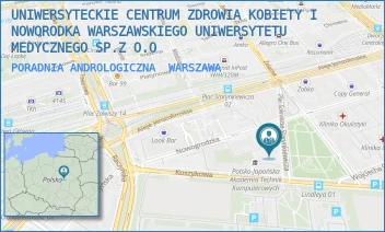 PORADNIA ANDROLOGICZNA - UNIWERSYTECKIE CENTRUM ZDROWIA KOBIETY I NOWORODKA WARSZAWSKIEGO UNIWERSYTETU MEDYCZNEGO SP.Z O.O - PL. SOKRATESA STARYNKIEWICZA 1/3,  WARSZAWA
