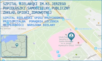 SZPITAL BIELAŃSKI SPZOZ PRZYCHODNIA PRZYSZPITALNA  PORADNIA LECZENIA NIEPŁODNOŚCI - SZPITAL BIELAŃSKI IM.KS.JERZEGO POPIEŁUSZKI SAMODZIELNY PUBLICZNY ZAKŁAD OPIEKI ZDROWOTNEJ - CEGŁOWSKA 80,  WARSZAWA BIELANY