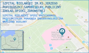 SZPITAL BIELAŃSKI SPZOZ PRZYCHODNIA PRZYSZPITALNA PORADNIA ENDOKRYNOLOGICZNA - SZPITAL BIELAŃSKI IM.KS.JERZEGO POPIEŁUSZKI SAMODZIELNY PUBLICZNY ZAKŁAD OPIEKI ZDROWOTNEJ - CEGŁOWSKA 80,  WARSZAWA BIELANY