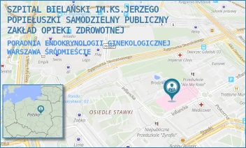 PORADNIA ENDOKRYNOLOGII GINEKOLOGICZNEJ - SZPITAL BIELAŃSKI IM.KS.JERZEGO POPIEŁUSZKI SAMODZIELNY PUBLICZNY ZAKŁAD OPIEKI ZDROWOTNEJ - INFLANCKA 6,  WARSZAWA ŚRÓDMIEŚCIE