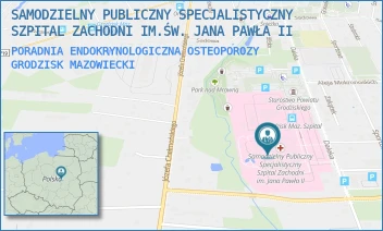 PORADNIA ENDOKRYNOLOGICZNA OSTEOPOROZY - SAMODZIELNY PUBLICZNY SPECJALISTYCZNY SZPITAL ZACHODNI IM.ŚW. JANA PAWŁA II - DALEKA 11,  GRODZISK MAZOWIECKI