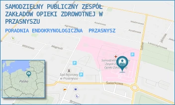 PORADNIA ENDOKRYNOLOGICZNA - SAMODZIELNY PUBLICZNY ZESPÓŁ ZAKŁADÓW OPIEKI ZDROWOTNEJ W PRZASNYSZU - SADOWA 9,  PRZASNYSZ
