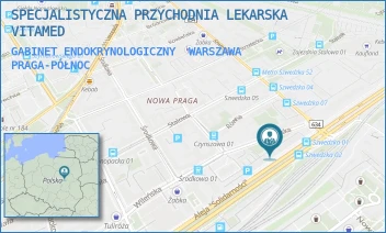GABINET ENDOKRYNOLOGICZNY - SPECJALISTYCZNA PRZYCHODNIA LEKARSKA VITAMED - WILEŃSKA 18,  WARSZAWA PRAGA-PÓŁNOC