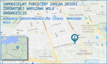 PORADNIA ENDOKRYNOLOGICZNA CIOŁKA - SAMODZIELNY PUBLICZNY ZAKŁAD OPIEKI ZDROWOTNEJ WARSZAWA WOLA - ŚRÓDMIEŚCIE - ERAZMA CIOŁKA 11,  WARSZAWA WOLA