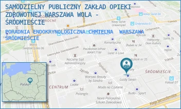 PORADNIA ENDOKRYNOLOGICZNA CHMIELNA - SAMODZIELNY PUBLICZNY ZAKŁAD OPIEKI ZDROWOTNEJ WARSZAWA WOLA - ŚRÓDMIEŚCIE - CHMIELNA 14,  WARSZAWA ŚRÓDMIEŚCIE