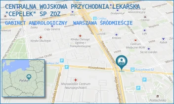 GABINET ANDROLOGICZNY - CENTRALNA WOJSKOWA PRZYCHODNIA LEKARSKA "CEPELEK" SP ZOZ - KOSZYKOWA 78,  WARSZAWA ŚRÓDMIEŚCIE