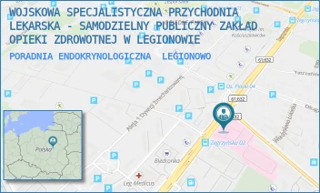PORADNIA ENDOKRYNOLOGICZNA - WOJSKOWA SPECJALISTYCZNA PRZYCHODNIA LEKARSKA - SAMODZIELNY PUBLICZNY ZAKŁAD OPIEKI ZDROWOTNEJ W LEGIONOWIE - ZEGRZYŃSKA 8,  LEGIONOWO