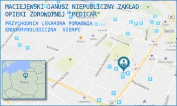 PRZYCHODNIA LEKARSKA PORADNIA ENDOKRYNOLOGICZNA - MACIEJEWSKI JANUSZ NIEPUBLICZNY ZAKŁAD OPIEKI ZDROWOTNEJ 'MEDICAR' - UL. GROTA ROWECKIEGO 2A,  SIERPC