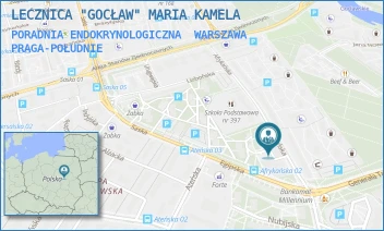 PORADNIA ENDOKRYNOLOGICZNA - LECZNICA "GOCŁAW" MARIA KAMELA - AFRYKAŃSKA 7A,  WARSZAWA PRAGA-POŁUDNIE