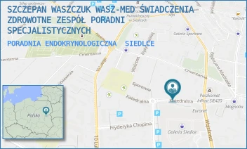 PORADNIA ENDOKRYNOLOGICZNA - SZCZEPAN WASZCZUK WASZ-MED ŚWIADCZENIA ZDROWOTNE ZESPÓŁ PORADNI SPECJALISTYCZNYCH - KATEDRALNA 32,  SIEDLCE