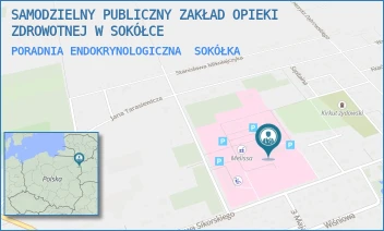 PORADNIA ENDOKRYNOLOGICZNA - SAMODZIELNY PUBLICZNY ZAKŁAD OPIEKI ZDROWOTNEJ W SOKÓŁCE - GEN. WŁADYSŁAWA SIKORSKIEGO 40,  SOKÓŁKA
