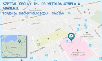 PORADNIA ENDOKRYNOLOGICZNA - SZPITAL OGÓLNY IM. DR WITOLDA GINELA W GRAJEWIE - KONSTYTUCJI 3 MAJA 34,  GRAJEWO