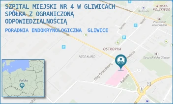 PORADNIA ENDOKRYNOLOGICZNA - SZPITAL MIEJSKI W GLIWICACH SPÓŁKA Z OGRANICZONĄ ODPOWIEDZIALNOŚCIĄ - UL. RADIOWA 2,  GLIWICE